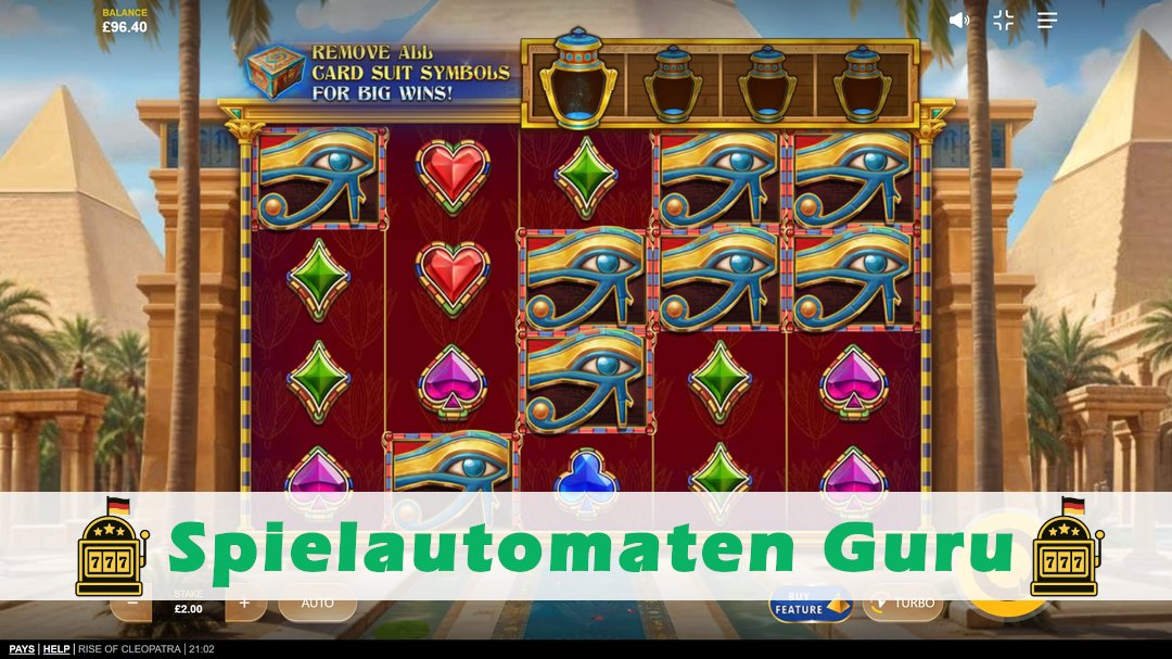Screenshot der Demo-Version des Spiels Rise of Cleopatra Demo des Spielautomaten Rise of Cleopatra