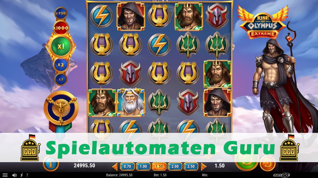 Screenshot der Demo-Version des Spiels Rise of Olympus Extreme Demo des Spielautomaten Rise of Olympus Extreme