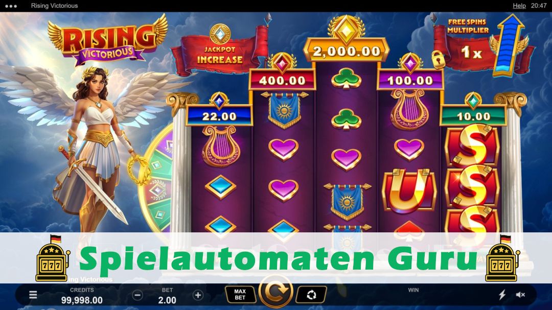 Screenshot der Demo-Version des Spiels Rising Victorious Demo des Spielautomaten Rising Victorious
