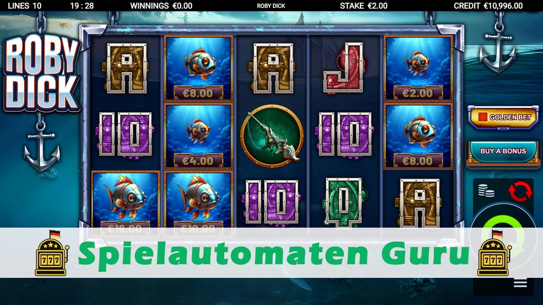 Screenshot der Demo-Version des Spiels Roby Dick Demo des Spielautomaten Roby Dick