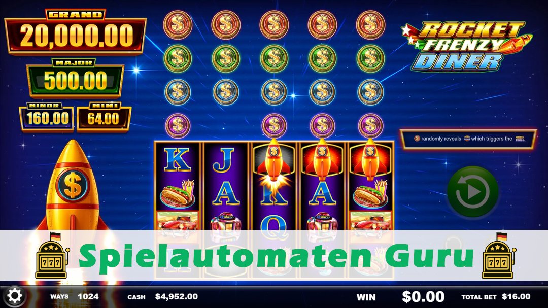 Screenshot der Demo-Version des Spiels Rocket Frenzy Diner Demo des Spielautomaten Rocket Frenzy Diner