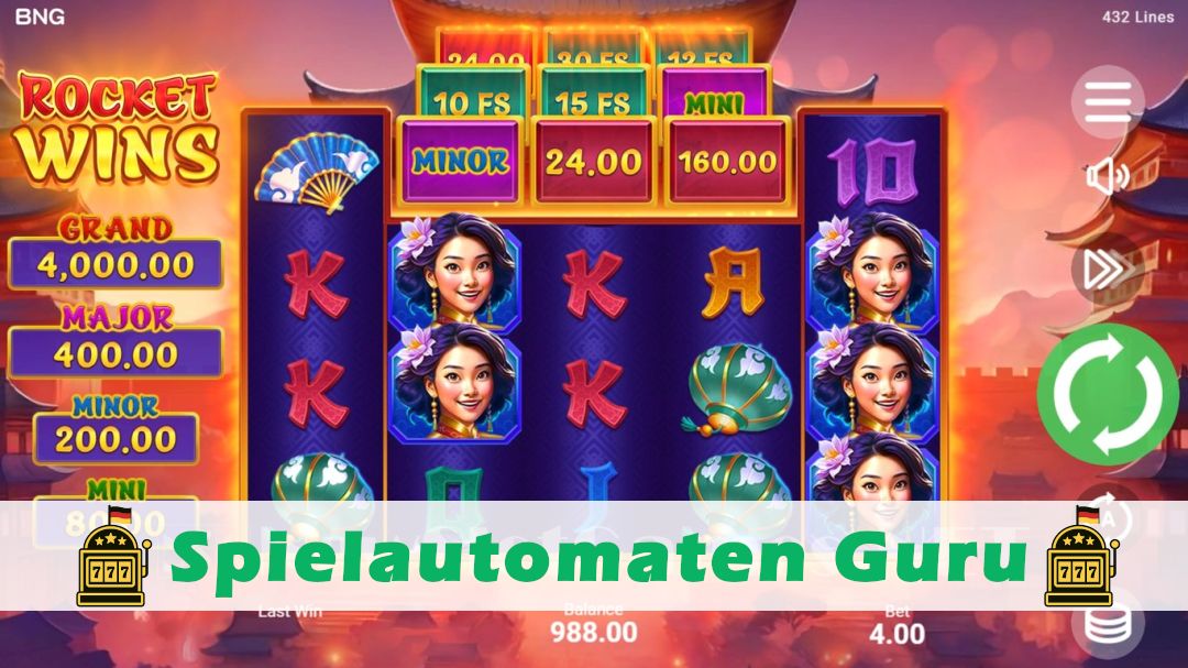 Screenshot der Demo-Version des Spiels Rocket Wins Demo des Spielautomaten Rocket Wins