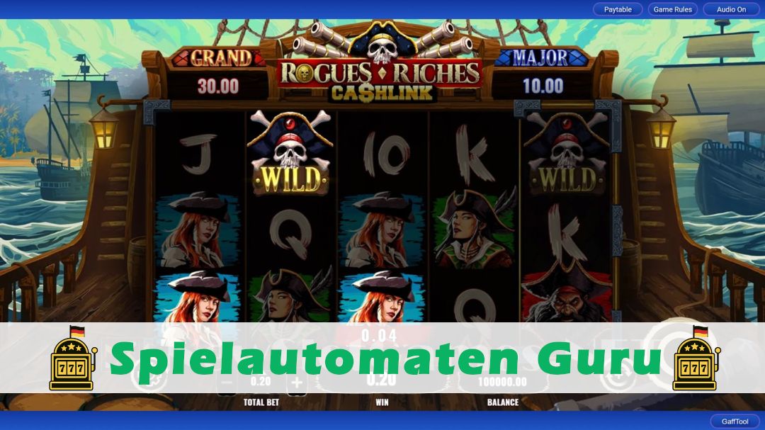 Screenshot der Demo-Version des Spiels Rogues Riches Cashlink Demo des Spielautomaten Rogues Riches Cashlink