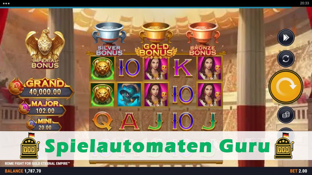 Screenshot der Demo-Version des Spiels Rome Fight For Gold Eternal Empire Demo des Spielautomaten Rome Fight For Gold Eternal Empire