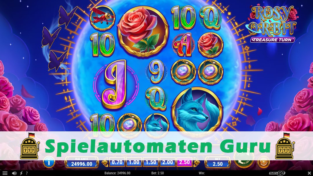 Screenshot der Demo-Version des Spiels Rosy Orbit Treasure Turn Demo des Spielautomaten Rosy Orbit Treasure Turn