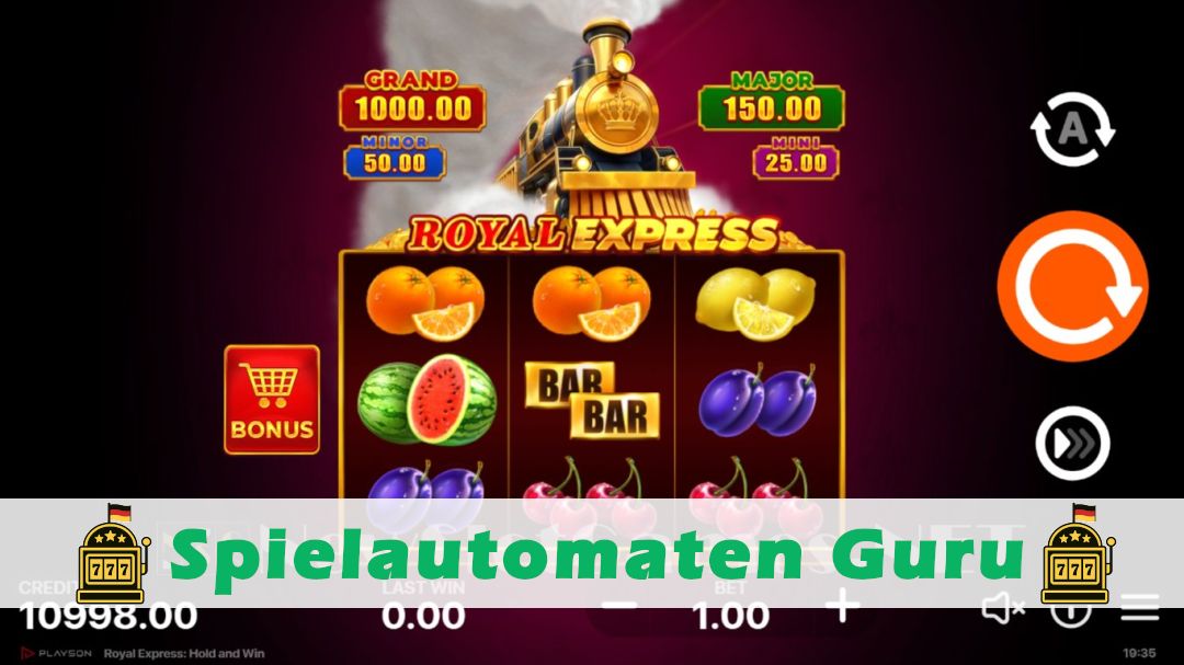 Screenshot der Demo-Version des Spiels Royal Express Demo des Spielautomaten Royal Express