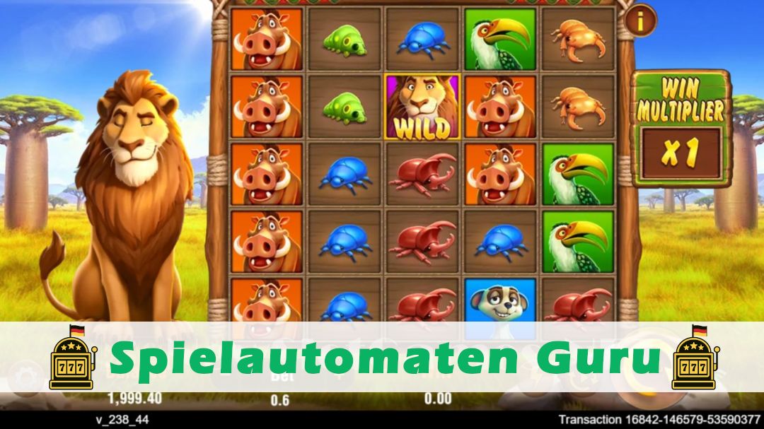 Screenshot der Demo-Version des Spiels Safari Mystery Demo des Spielautomaten Safari Mystery