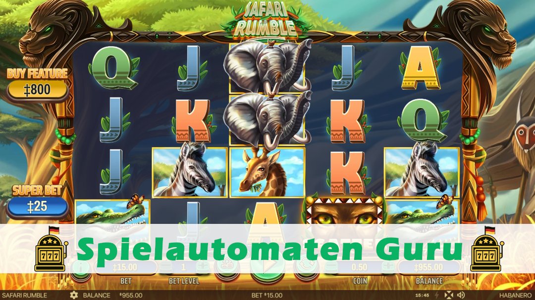 Screenshot der Demo-Version des Spiels Safari Rumble Demo des Spielautomaten Safari Rumble