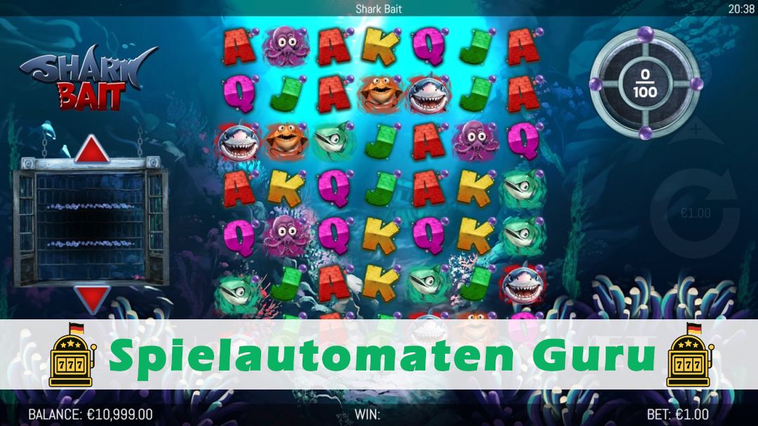 Screenshot der Demo-Version des Spiels Shark Bait Demo des Spielautomaten Shark Bait