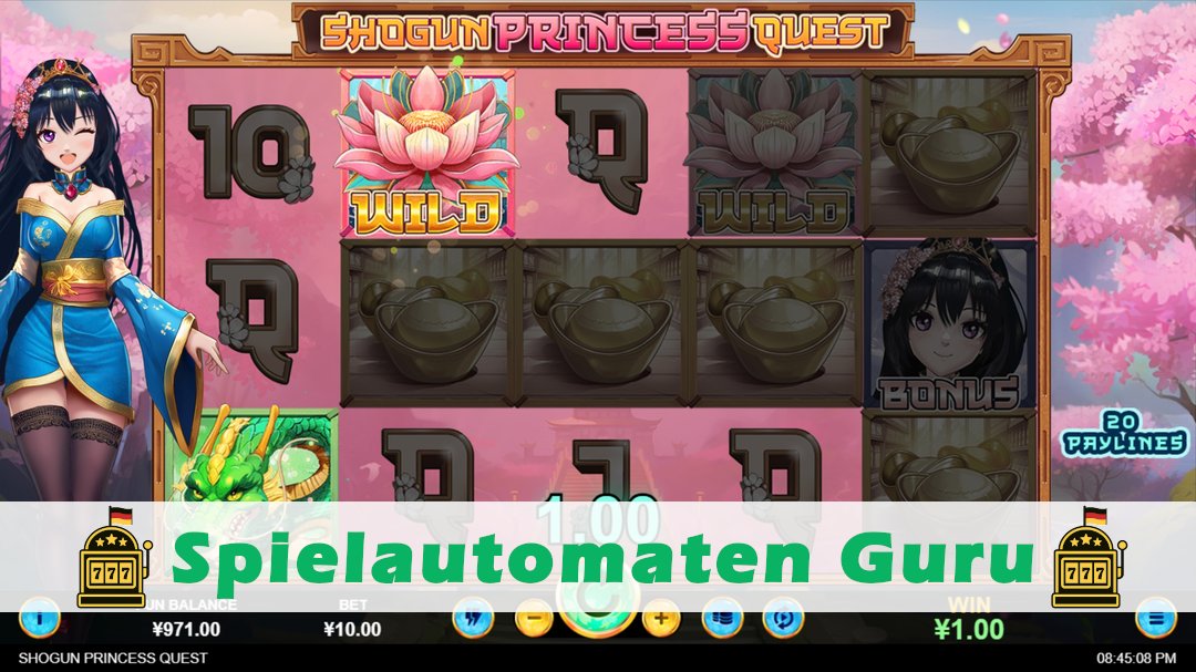 Screenshot der Demo-Version des Spiels Shogun Princess Quest Demo des Spielautomaten Shogun Princess Quest