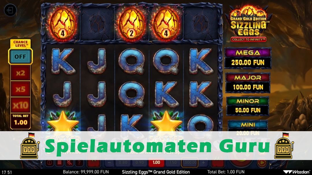 Demo des Spielautomaten Sizzling Eggs Grand Gold Edition