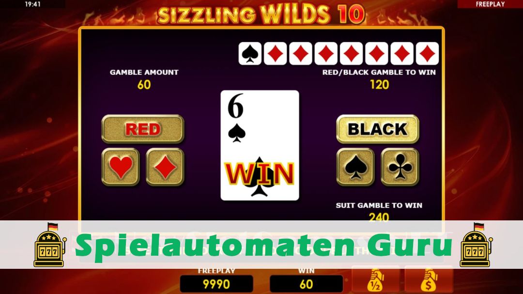 Screenshot der Demo-Version des Spiels Sizzling Wilds 10 Demo des Spielautomaten Sizzling Wilds 10