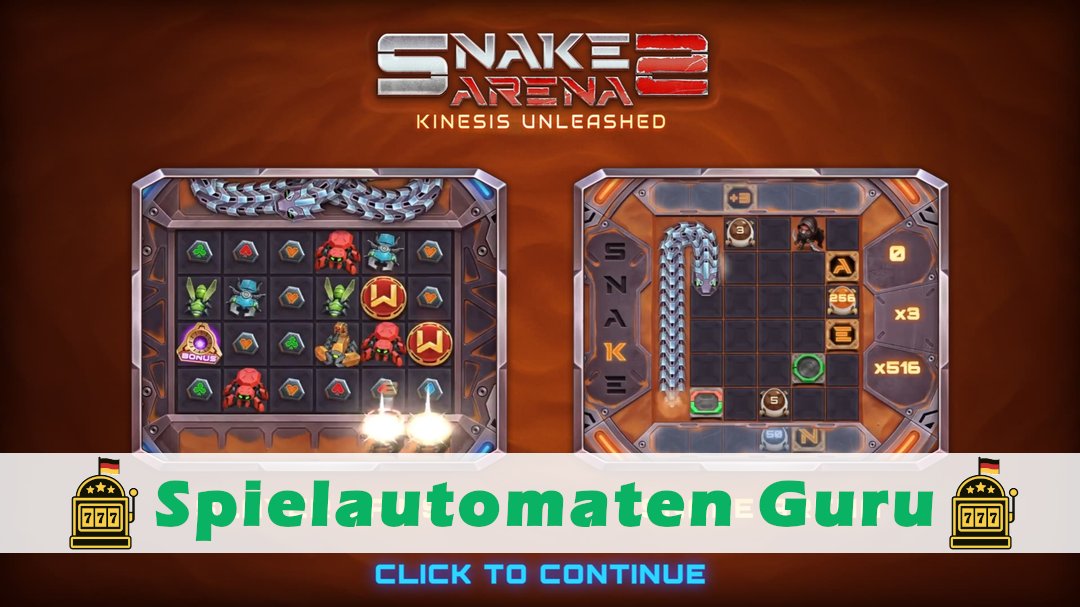 Screenshot der Demo-Version des Spiels Snake Arena 2 Kinesis Unleashed Demo des Spielautomaten Snake Arena 2 Kinesis Unleashed