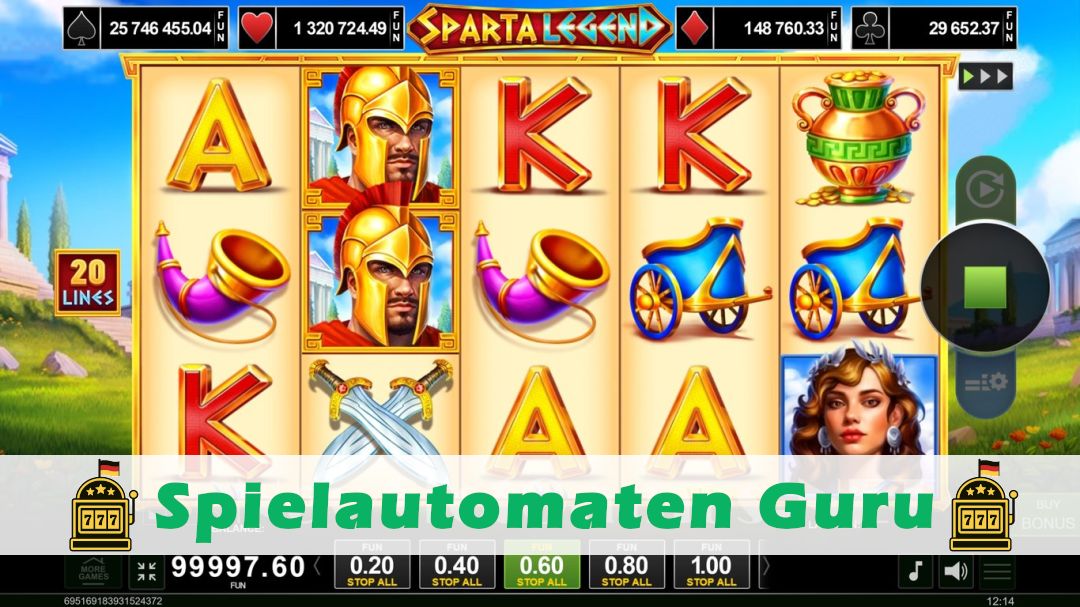 Screenshot der Demo-Version des Spiels Sparta Legend Demo des Spielautomaten Sparta Legend