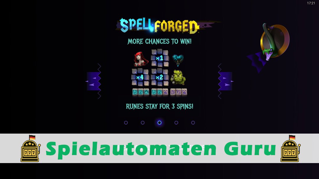 Screenshot der Demo-Version des Spiels Spellforged Demo des Spielautomaten Spellforged
