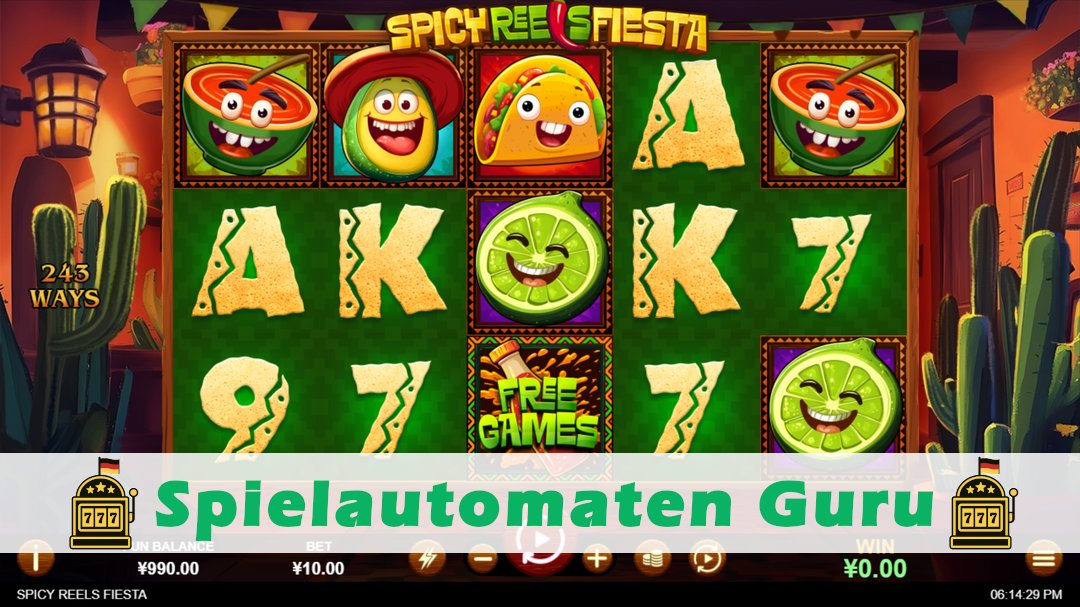 Screenshot der Demo-Version des Spiels Spicy Reels Fiesta Demo des Spielautomaten Spicy Reels Fiesta