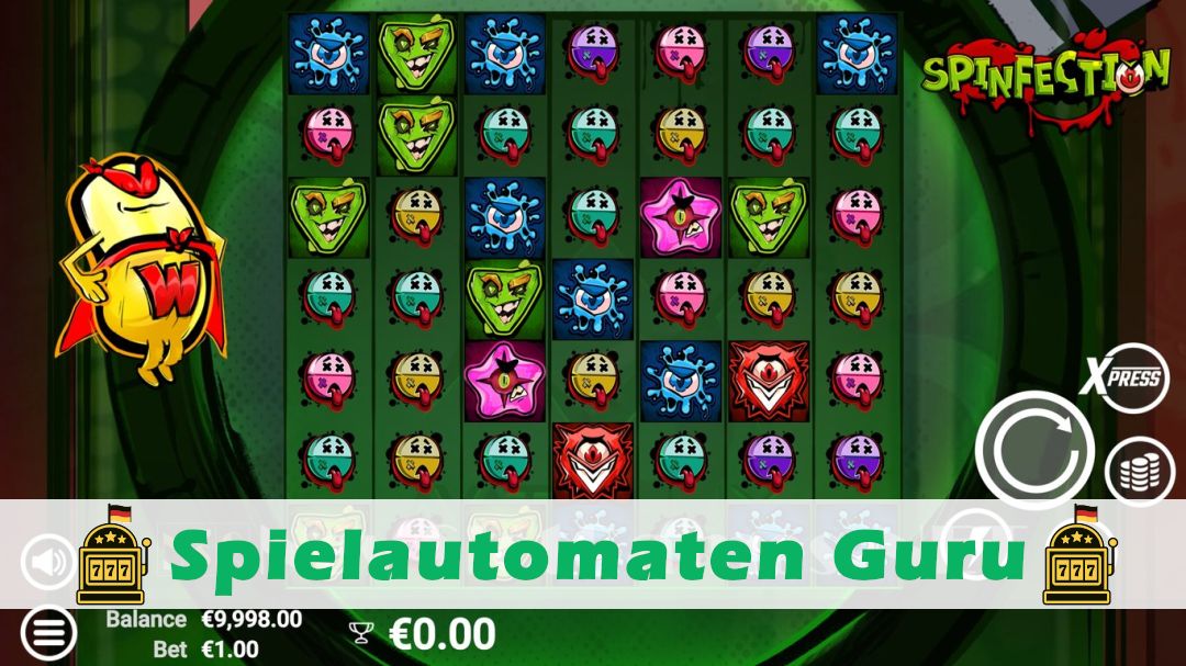 Screenshot der Demo-Version des Spiels Spinfection Demo des Spielautomaten Spinfection