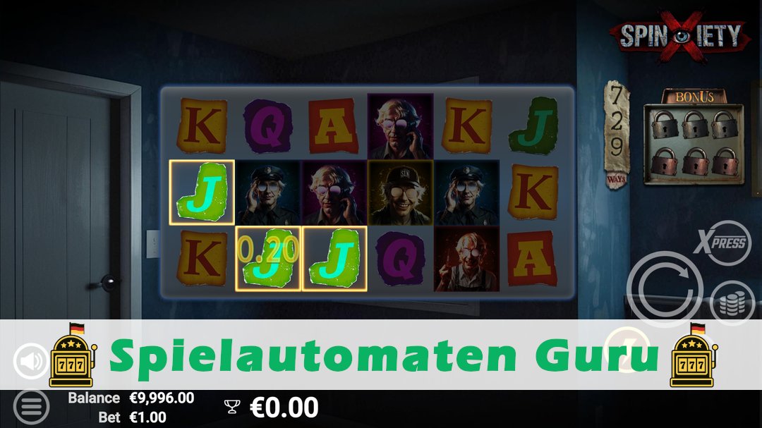 Screenshot der Demo-Version des Spiels Spinxiety Demo des Spielautomaten Spinxiety