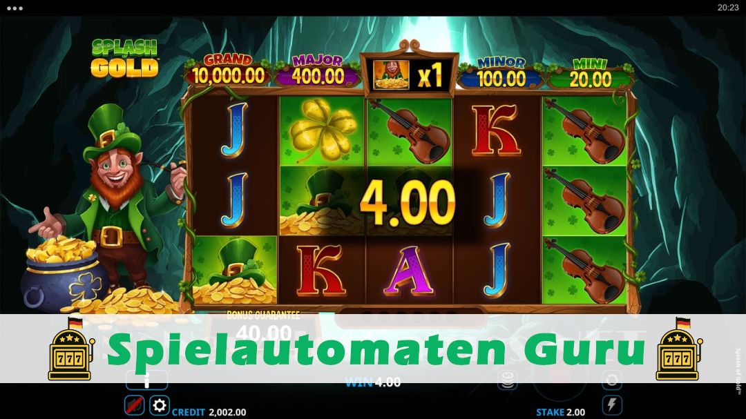 Screenshot der Demo-Version des Spiels Splash of Gold Demo des Spielautomaten Splash of Gold