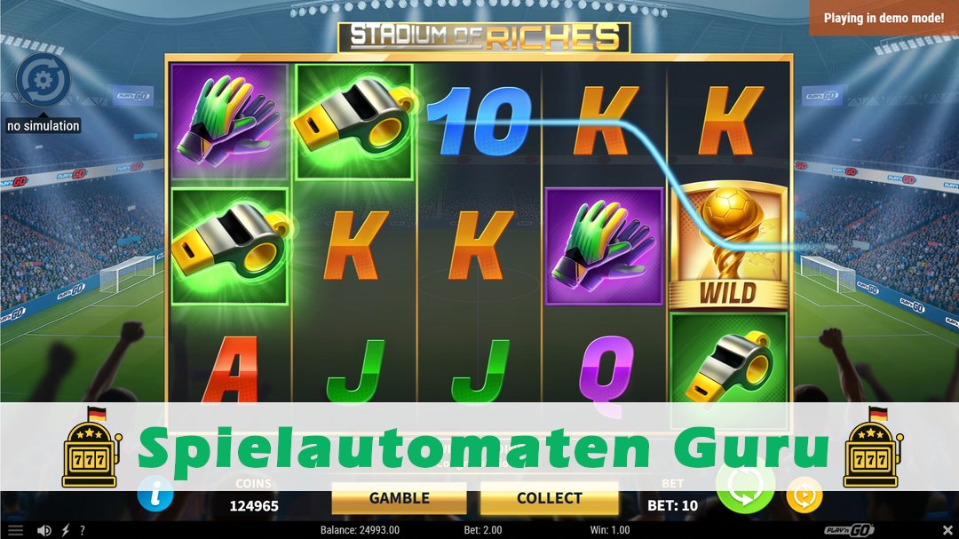 Screenshot der Demo-Version des Spiels Stadium of Riches Demo des Spielautomaten Stadium of Riches
