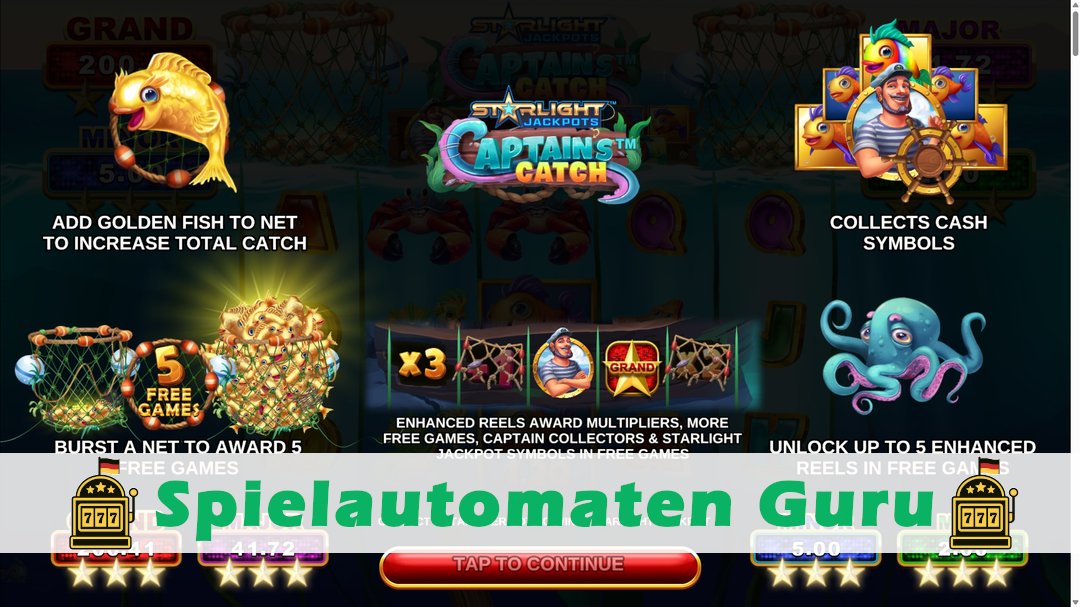 Screenshot der Demo-Version des Spiels Starlight Jackpots Captains Catch Demo des Spielautomaten Starlight Jackpots Captains Catch