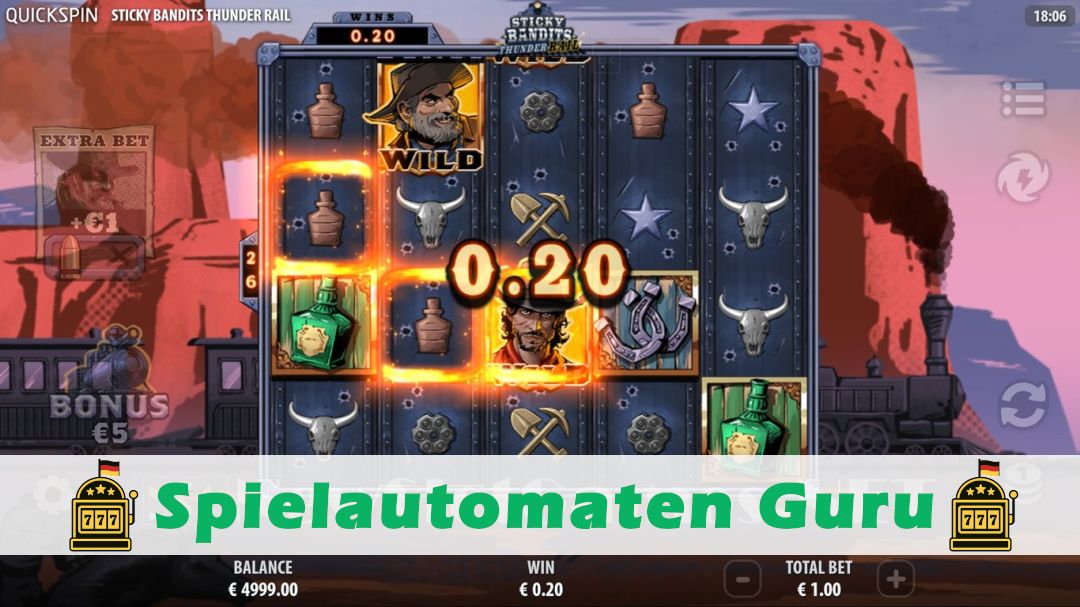 Demo des Spielautomaten Sticky Bandits Thunder Rail