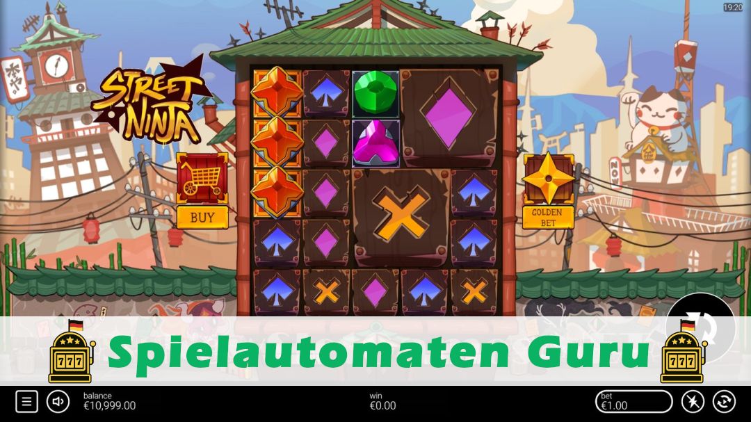 Screenshot der Demo-Version des Spiels Street Ninja Demo des Spielautomaten Street Ninja