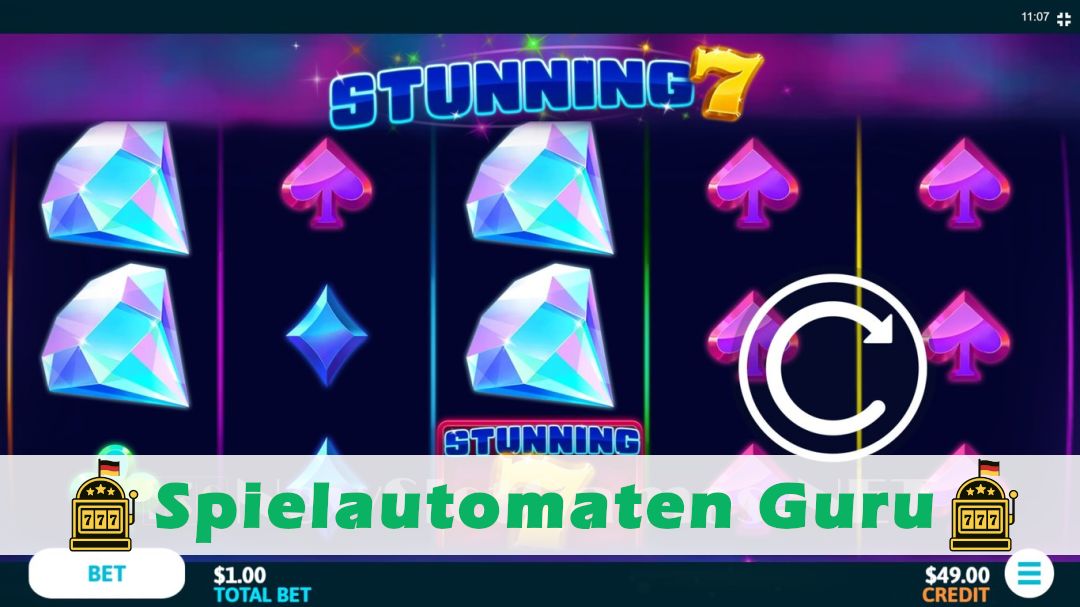 Screenshot der Demo-Version des Spiels Stunning 7 Demo des Spielautomaten Stunning 7