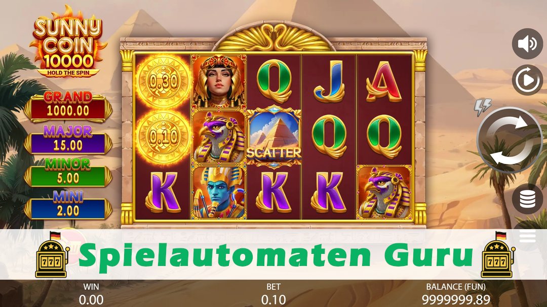 Screenshot der Demo-Version des Spiels Sunny Coin 10000 Hold The Spin Demo des Spielautomaten Sunny Coin 10000 Hold The Spin