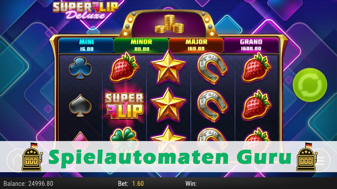 Screenshot der Demo-Version des Spiels Super Flip Deluxe Demo des Spielautomaten Super Flip Deluxe