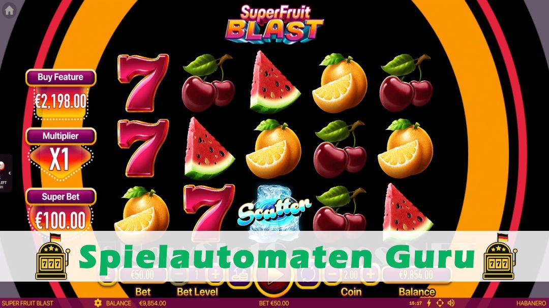 Screenshot der Demo-Version des Spiels Super Fruit Blast Demo des Spielautomaten Super Fruit Blast