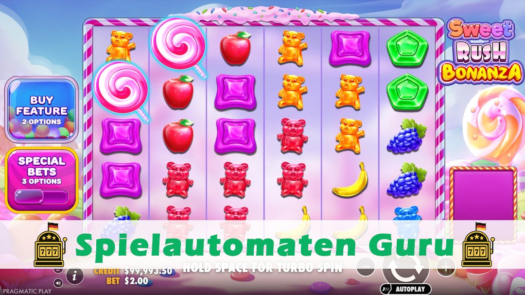 Screenshot der Demo-Version des Spiels Sweet Rush Bonanza Demo des Spielautomaten Sweet Rush Bonanza