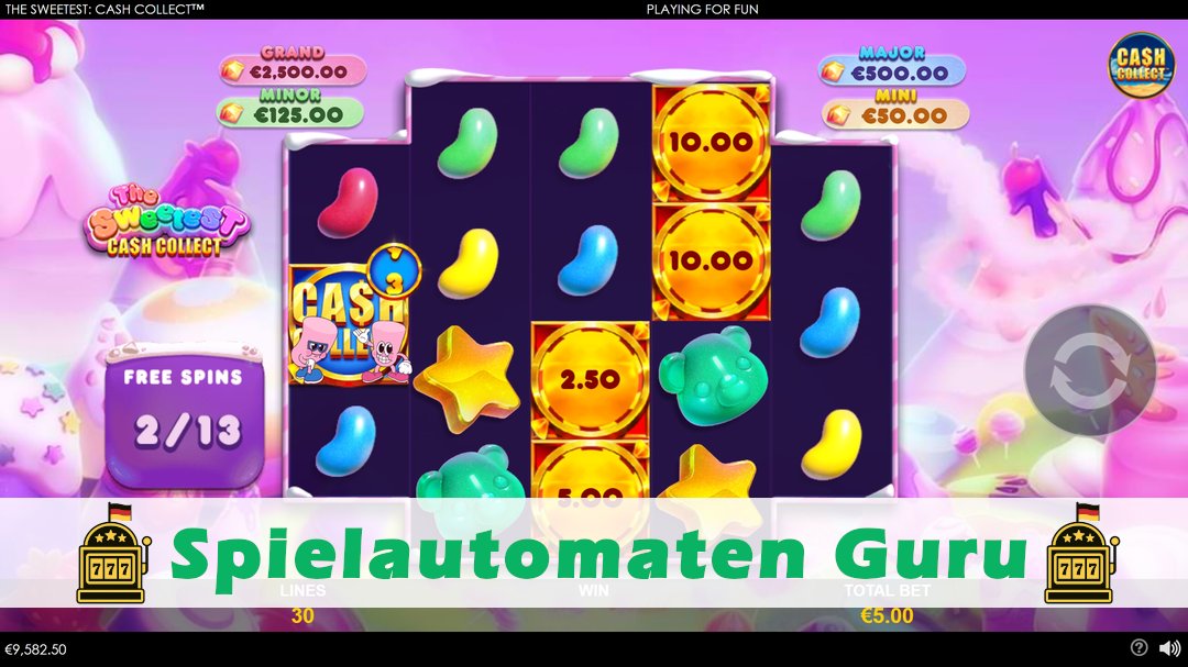 Screenshot der Demo-Version des Spiels The Sweetest Cash Collect Demo des Spielautomaten The Sweetest Cash Collect