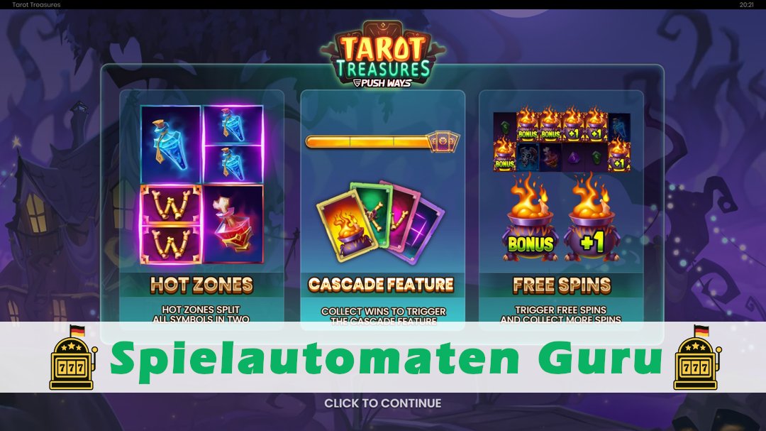 Screenshot der Demo-Version des Spiels Tarot Treasures Demo des Spielautomaten Tarot Treasures
