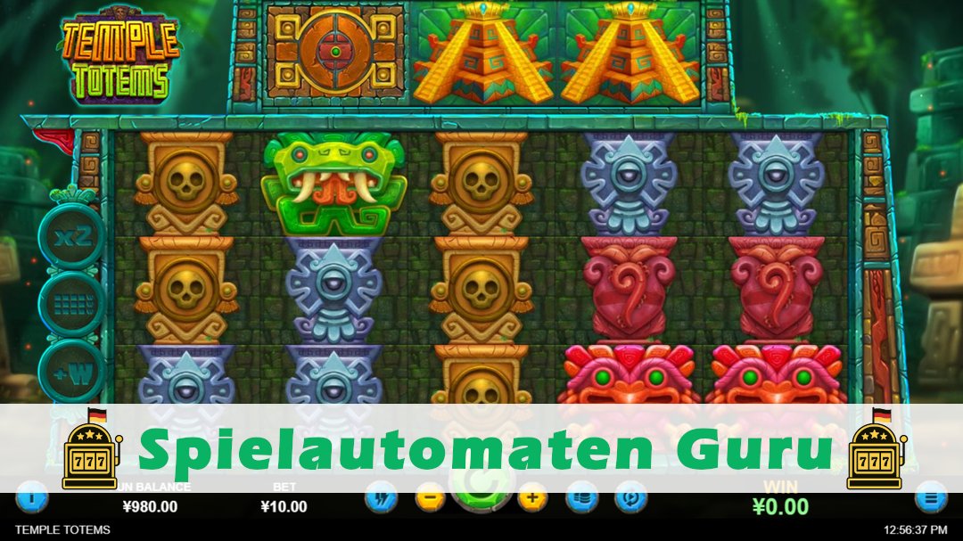 Screenshot der Demo-Version des Spiels Temple Totems Demo des Spielautomaten Temple Totems