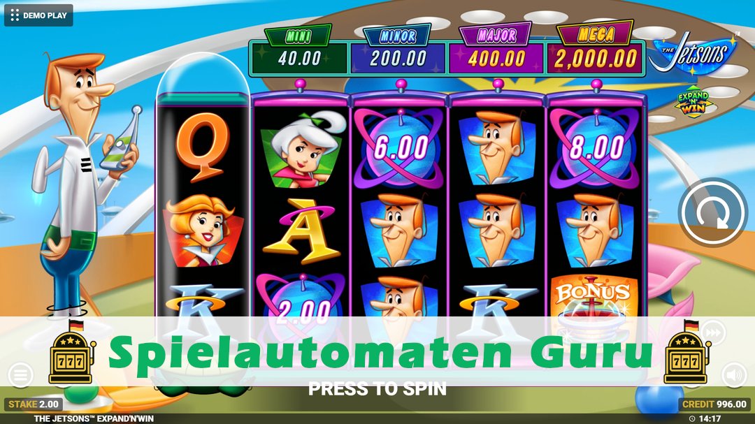 Screenshot der Demo-Version des Spiels The Jetsons Demo des Spielautomaten The Jetsons
