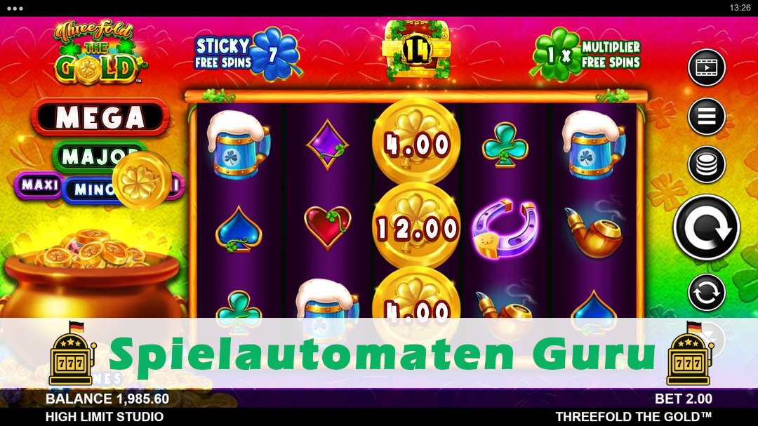 Demo des Spielautomaten Threefold the Gold