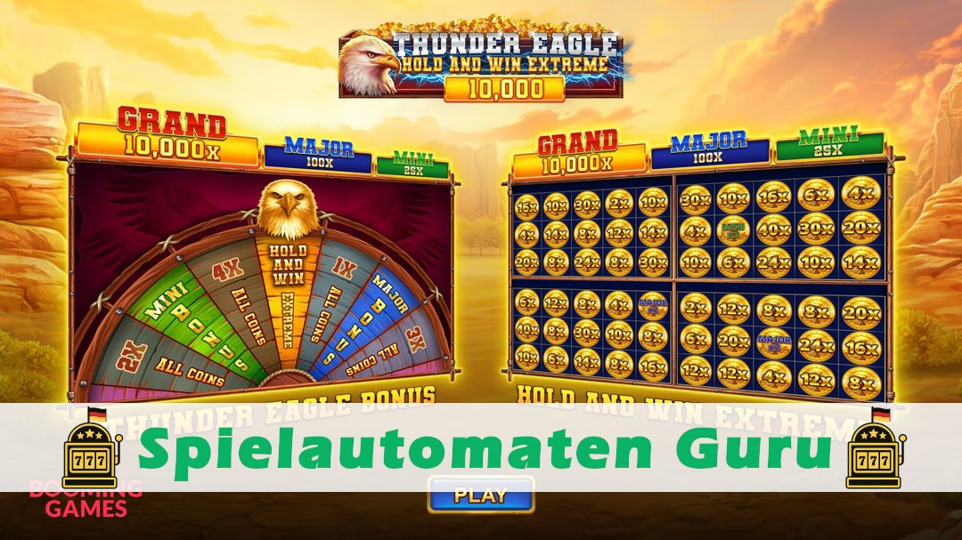 Screenshot der Demo-Version des Spiels Thunder Eagle Hold and Win Extreme 10000 Demo des Spielautomaten Thunder Eagle Hold and Win Extreme 10000