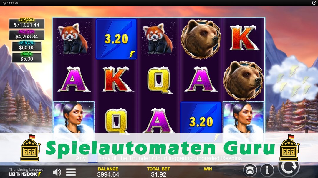 Demo des Spielautomaten Thundering Leopard