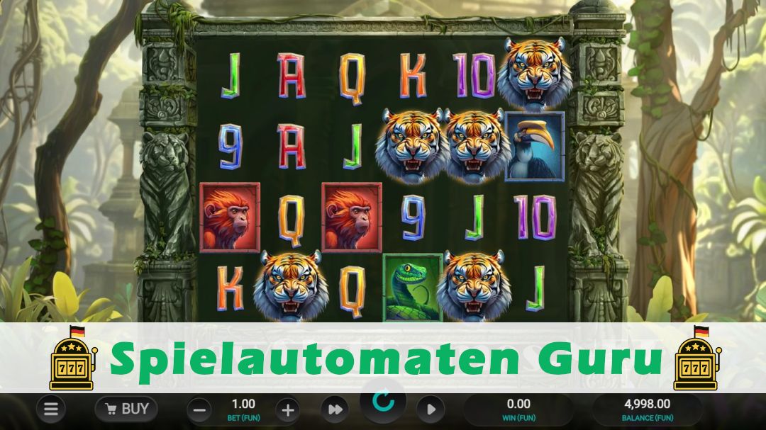 Screenshot der Demo-Version des Spiels Tiger Shrine Demo des Spielautomaten Tiger Shrine