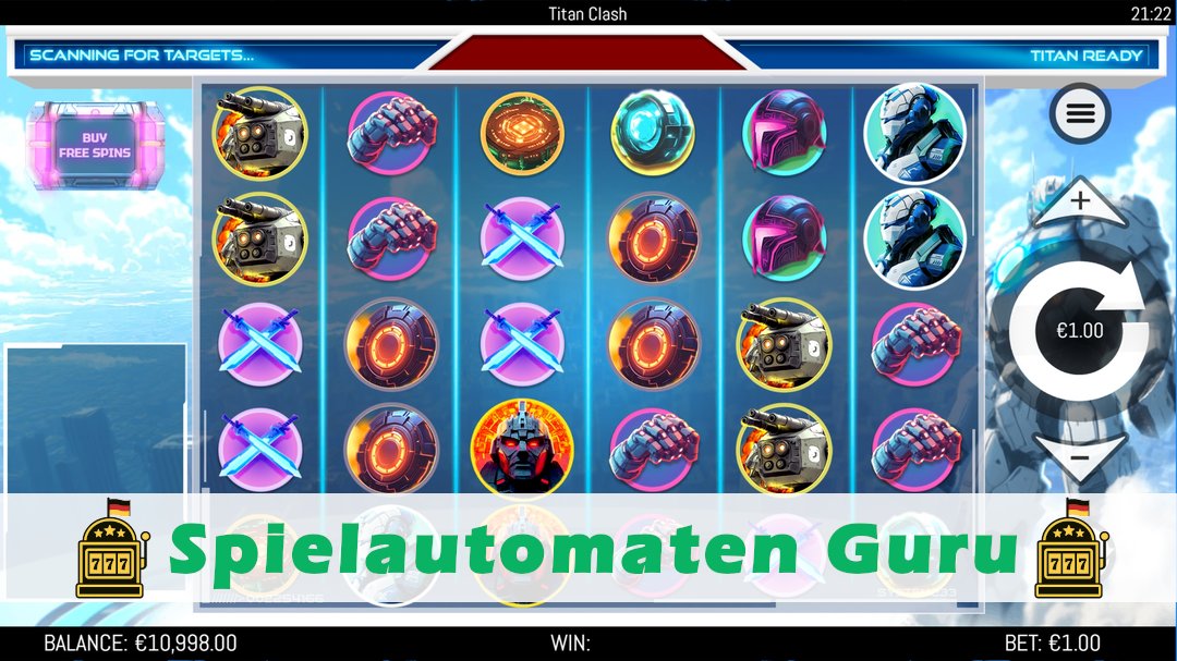 Screenshot der Demo-Version des Spiels Titan Clash Demo des Spielautomaten Titan Clash