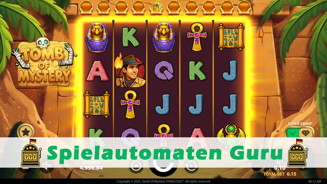 Screenshot der Demo-Version des Spiels Tomb of Mystery Demo des Spielautomaten Tomb of Mystery