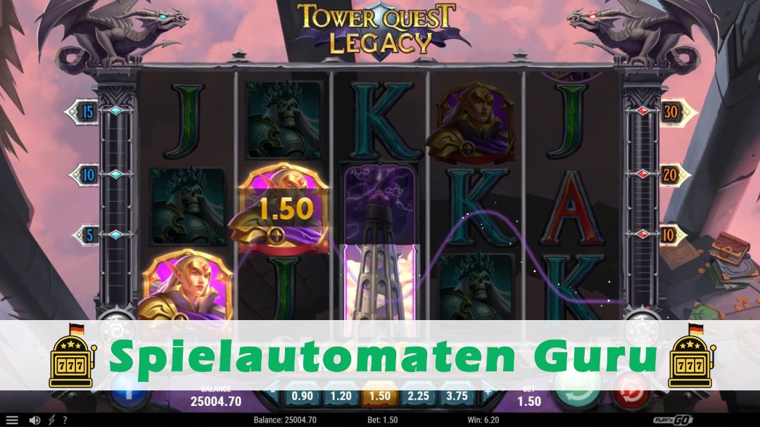 Screenshot der Demo-Version des Spiels Tower Quest Legacy Demo des Spielautomaten Tower Quest Legacy