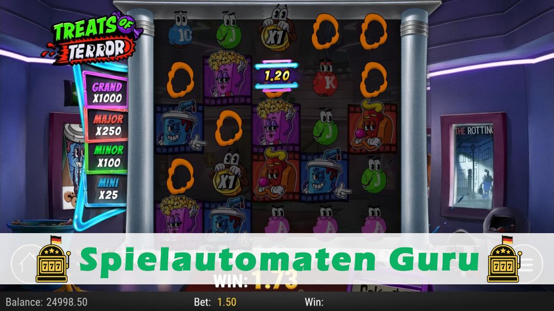 Screenshot der Demo-Version des Spiels Treats of Terror Demo des Spielautomaten Treats of Terror