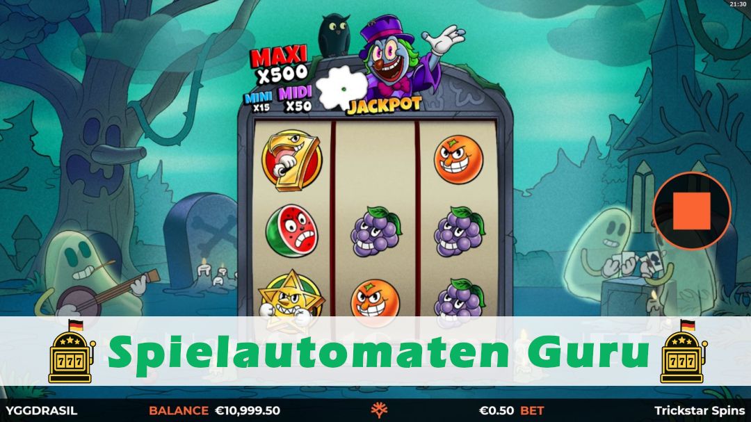 Screenshot der Demo-Version des Spiels Trickstar Spins Demo des Spielautomaten Trickstar Spins