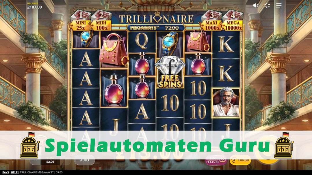 Screenshot der Demo-Version des Spiels Trillionaire Megaways Demo des Spielautomaten Trillionaire Megaways