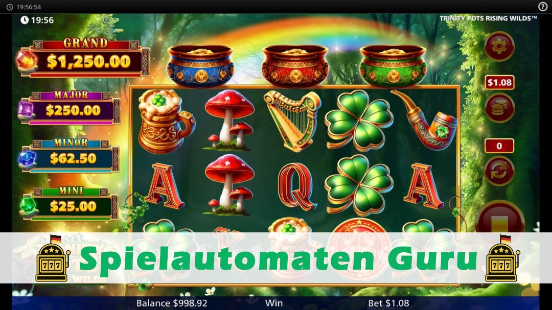 Screenshot der Demo-Version des Spiels Trinity Pots Rising Wilds Demo des Spielautomaten Trinity Pots Rising Wilds