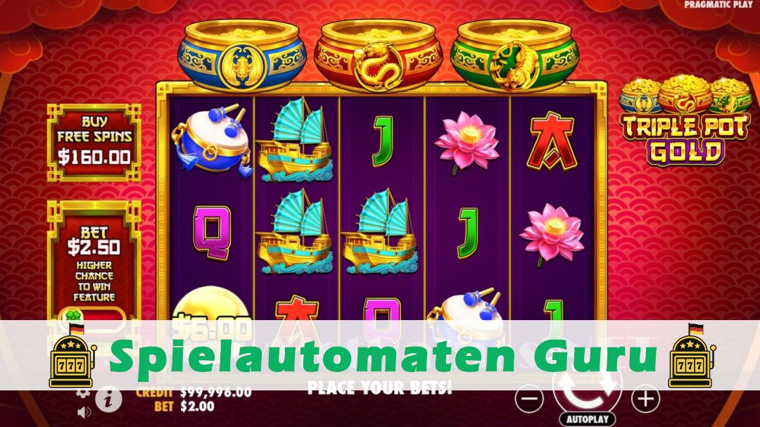 Screenshot der Demo-Version des Spiels Triple Pot Gold Demo des Spielautomaten Triple Pot Gold