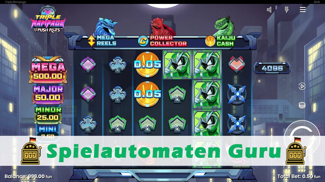Screenshot der Demo-Version des Spiels Triple Rampage Demo des Spielautomaten Triple Rampage