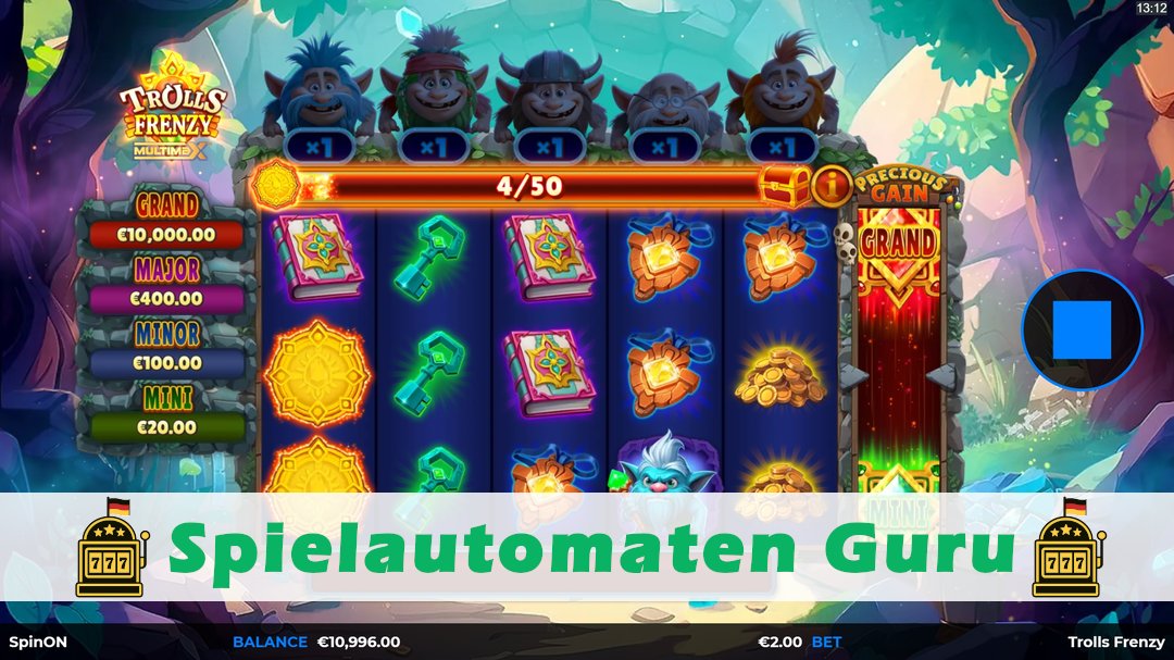 Screenshot der Demo-Version des Spiels Trolls Frenzy MultiMax Demo des Spielautomaten Trolls Frenzy MultiMax